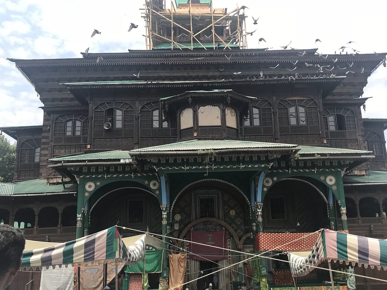 The carved wooden facade of Khanqah-e-Moula in Srinagar