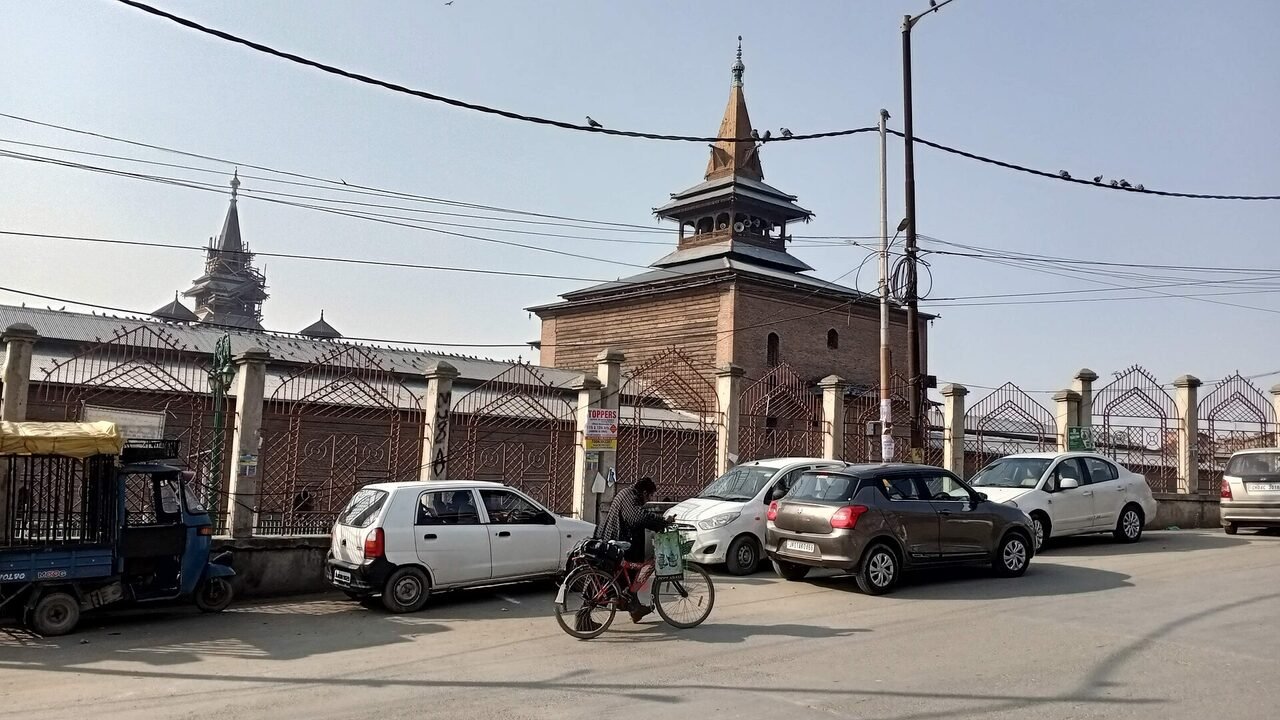 The courtyard of Jama Masjid in Srinagar