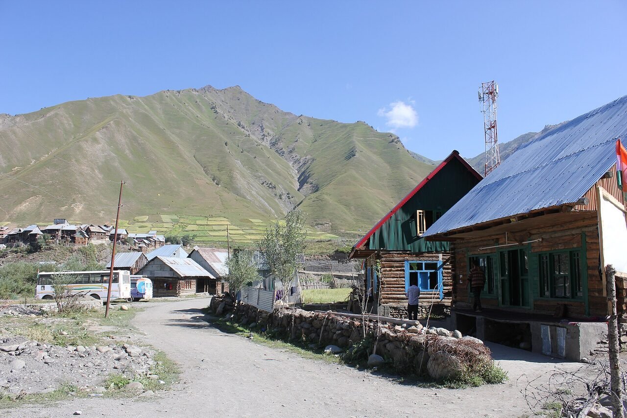 The Gurez valley with green slopes, a river corridor and high ridgelines