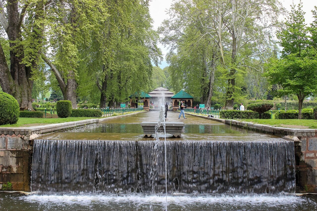 The water channel and terraces of Shalimar Bagh in Srinagar